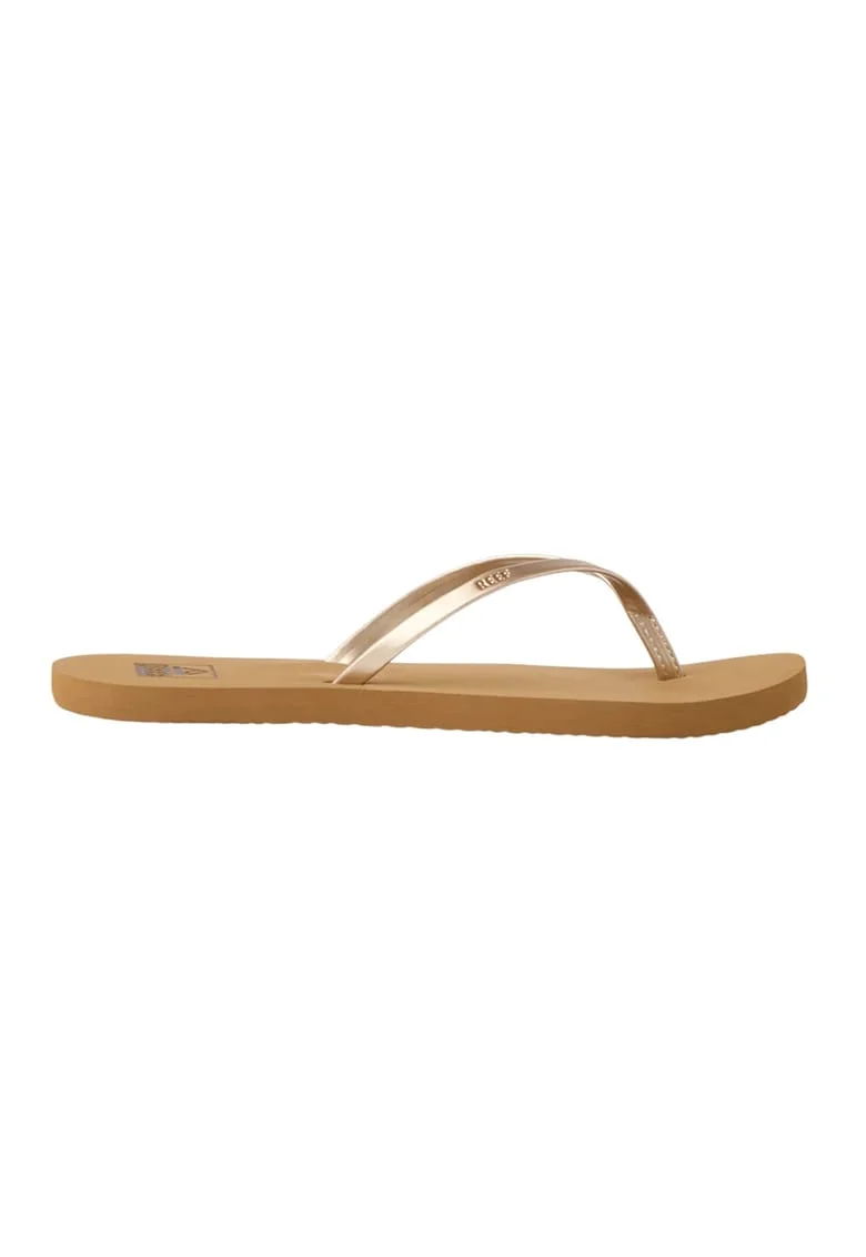 Papuci flip-flop cu aspect metalizat Bliss, Auriu pal