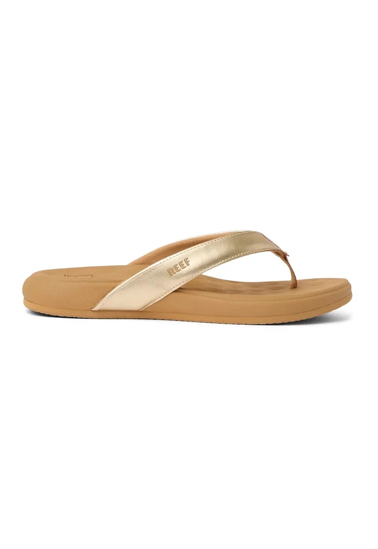 Papuci flip-flop cu aspect metalizat, Auriu pal
