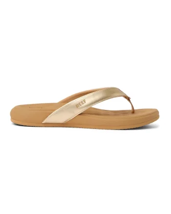 Papuci flip-flop cu aspect metalizat, Auriu pal