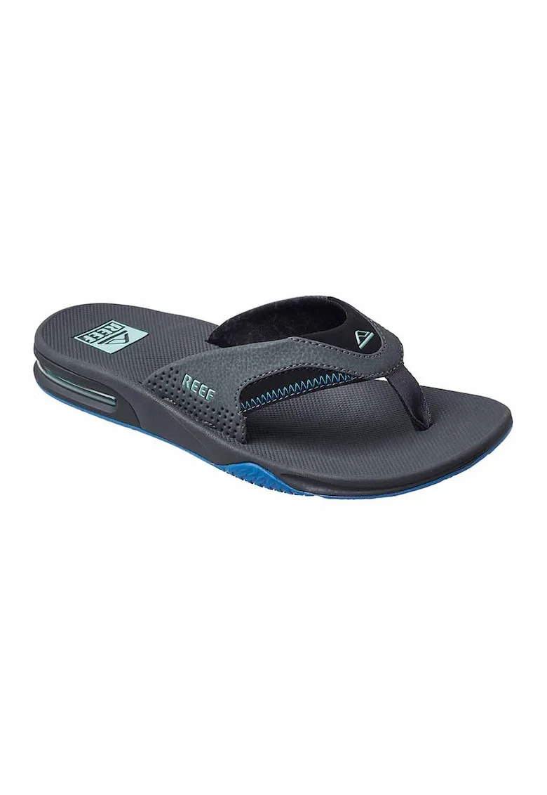 Papuci flip-flop cu cusaturi decorative Fanning, Gri carbon