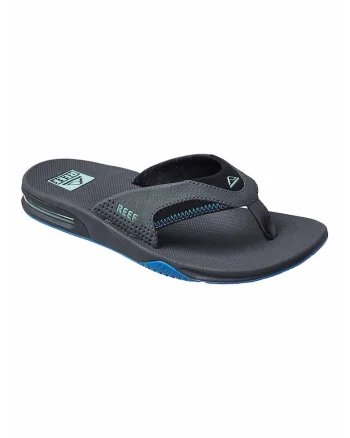 Papuci flip-flop cu cusaturi decorative Fanning, Gri carbon