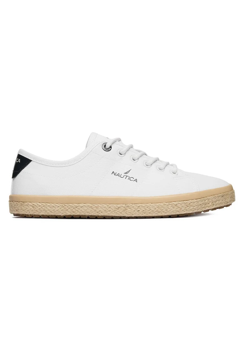 Pantofi dama  alb, textil, varf rotund,
