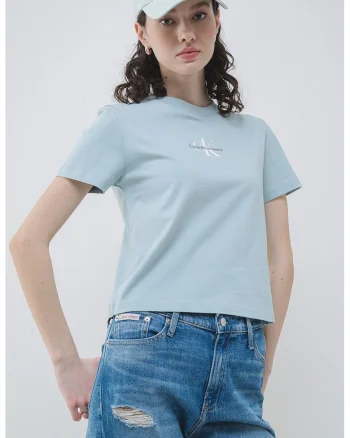 Tricou crop slim fit cu logo
