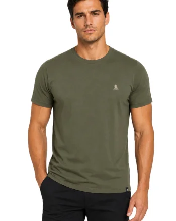 Tricou din bumbac cu detaliu logo, Kaki