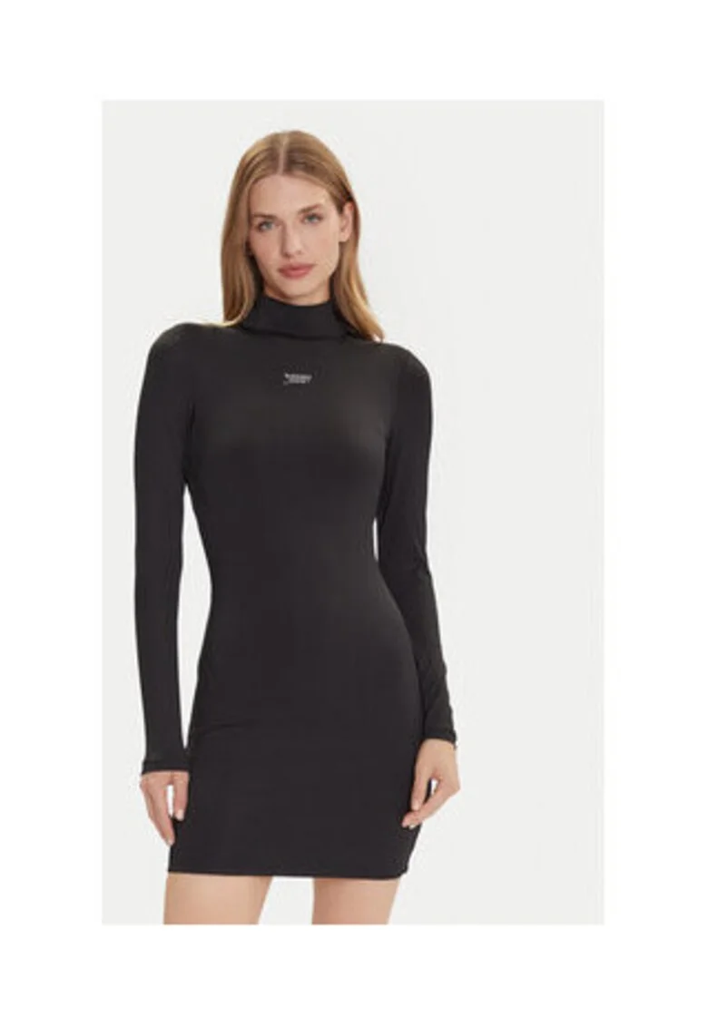 Rochie de zi,  neagra, 95% nailon reciclat, 5% elastan,