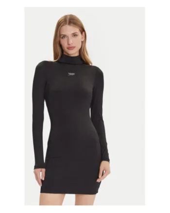 Rochie de zi,  neagra, 95% nailon reciclat, 5% elastan,