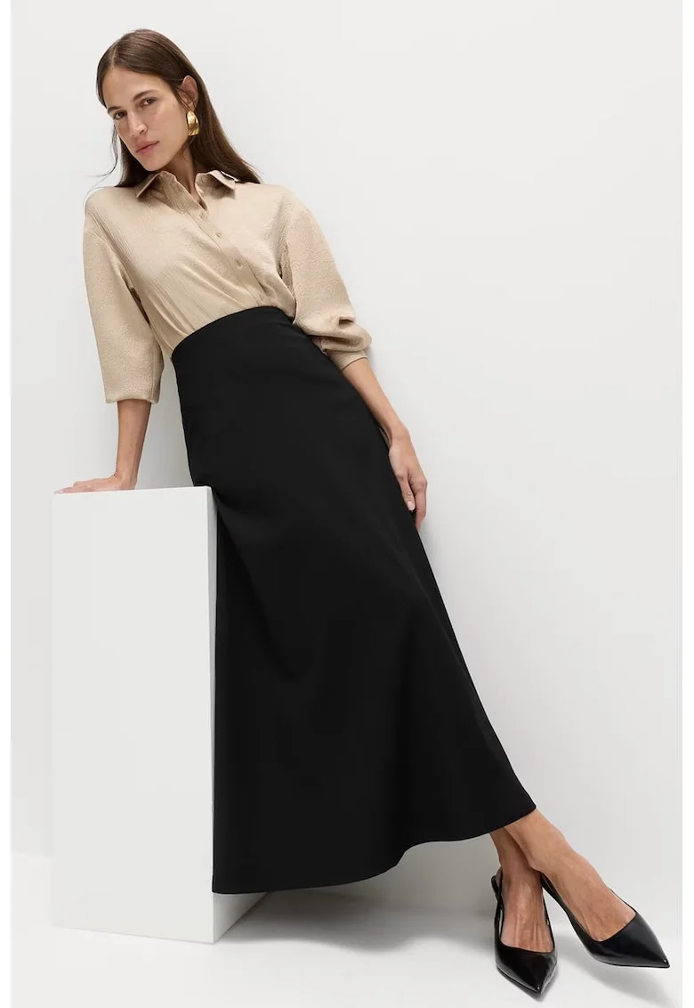 Fusta maxi evazata, Negru