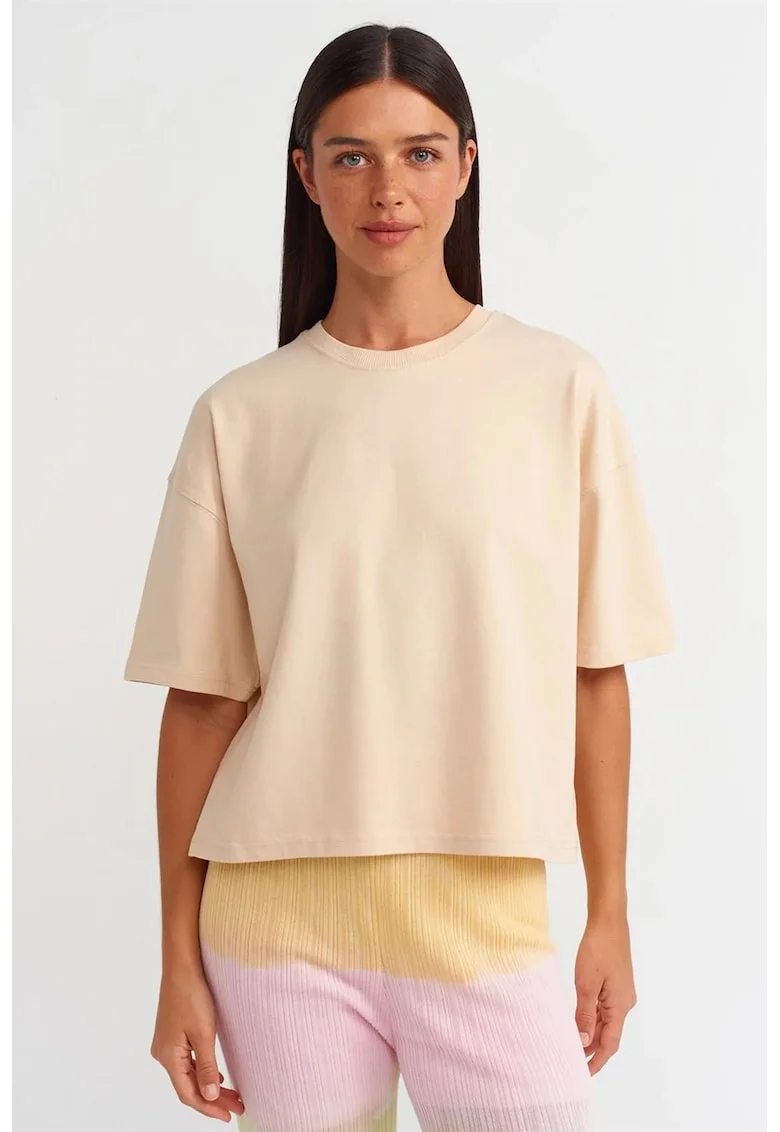 Tricou dama,  tricou supradimensionat, bumbac 100%, bej natural