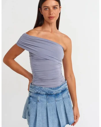 Bluza dama,  slim fit, mov periwinkle, 90% poliester, 10% elastan