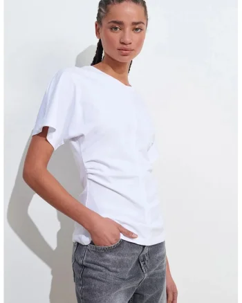 Tricou dama,  tricou din bumbac, maneca scurta, alb, regular fit 1