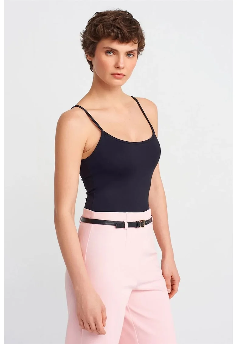 Bluza dama,  slim fit, negru, nylon