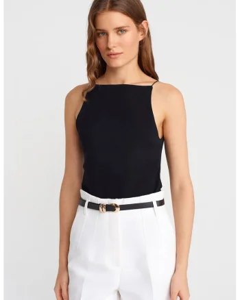 Bluza dama,  Bluza Slim-Fit din jerseu, negru, bumbac-elastan
