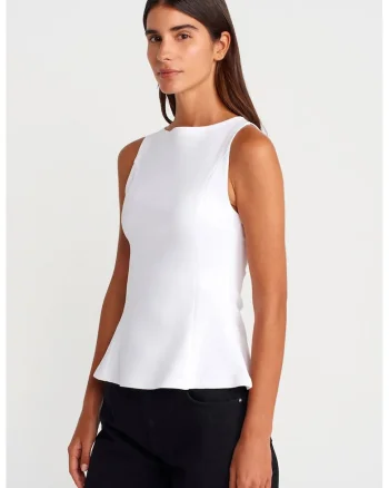 Bluza dama,  Bluza Peplum mulata, volanase, Alb, 80% bumbac