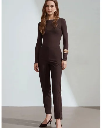 Pantaloni  maro mocha inchis, Maro