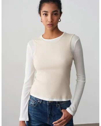 Bluza dama,  bluza mulata, crem natural, 100% bumbac, maneca lunga