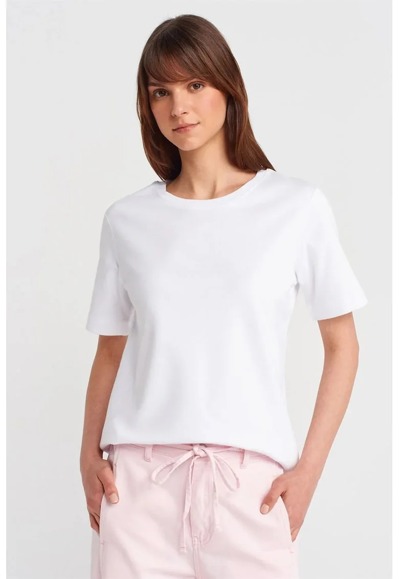 Tricou dama  bumbac, maneca scurta, alb
