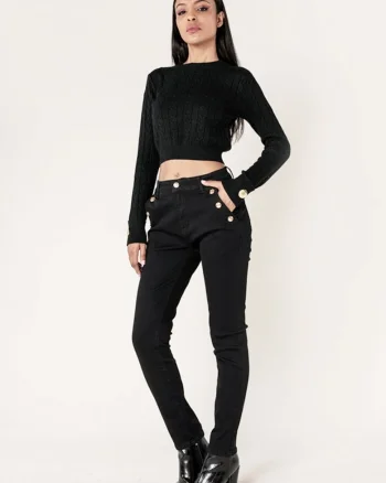 Blugi dama mom fit  negrI P216 M10 18374, Negru