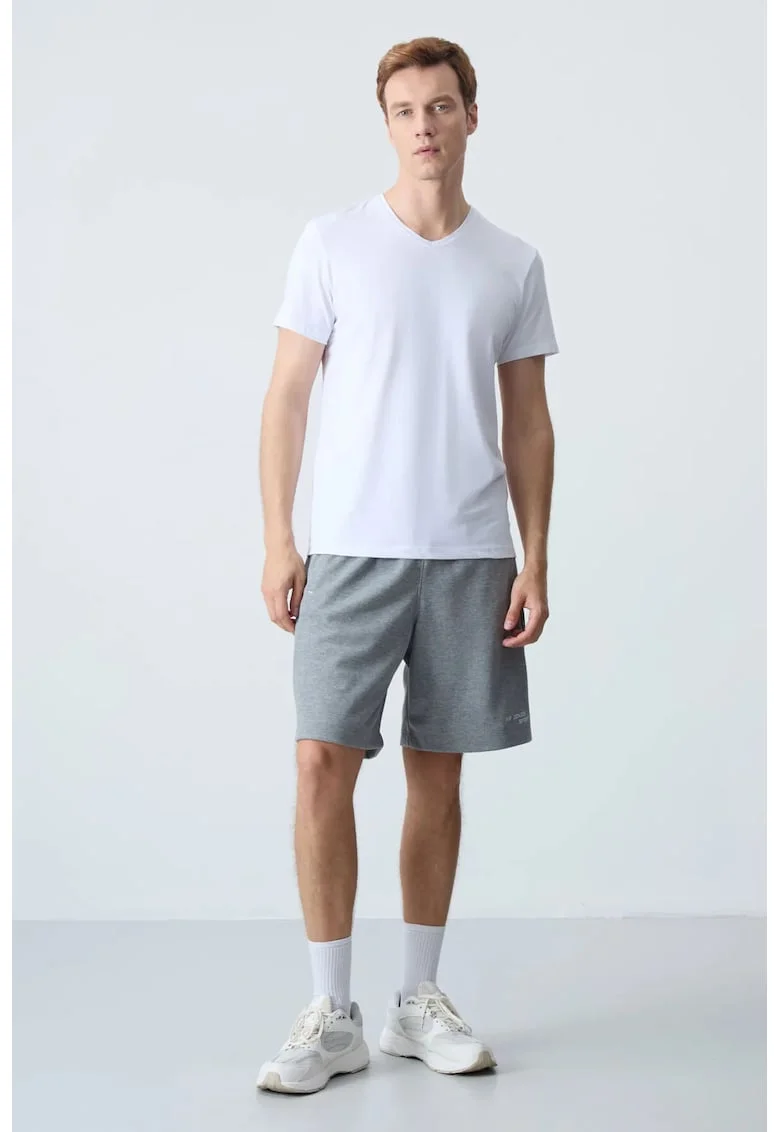 Pantaloni scurti, Barbati, Pantaloni scurti TOMMY din jerseu pentru barbati, Gri,
