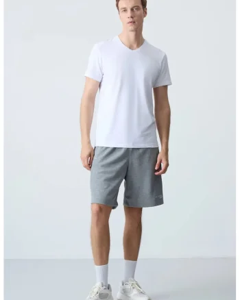 Pantaloni scurti, Barbati, Pantaloni scurti TOMMY din jerseu pentru barbati, Gri,