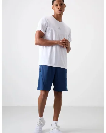 Pantaloni scurti, Barbati, Pantaloni scurti de trening din tricot de poliester TOMMY pentru barbati, Albastru marin,