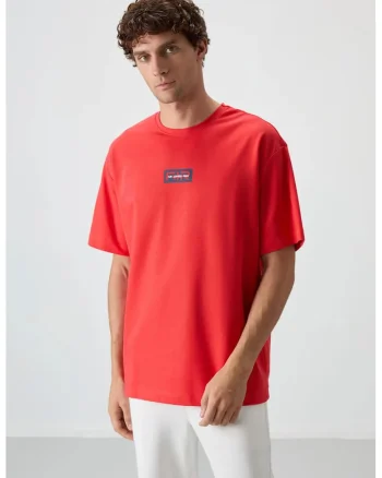 Tricou  Oversized, rosu, 80% bumbac, 20% poliester