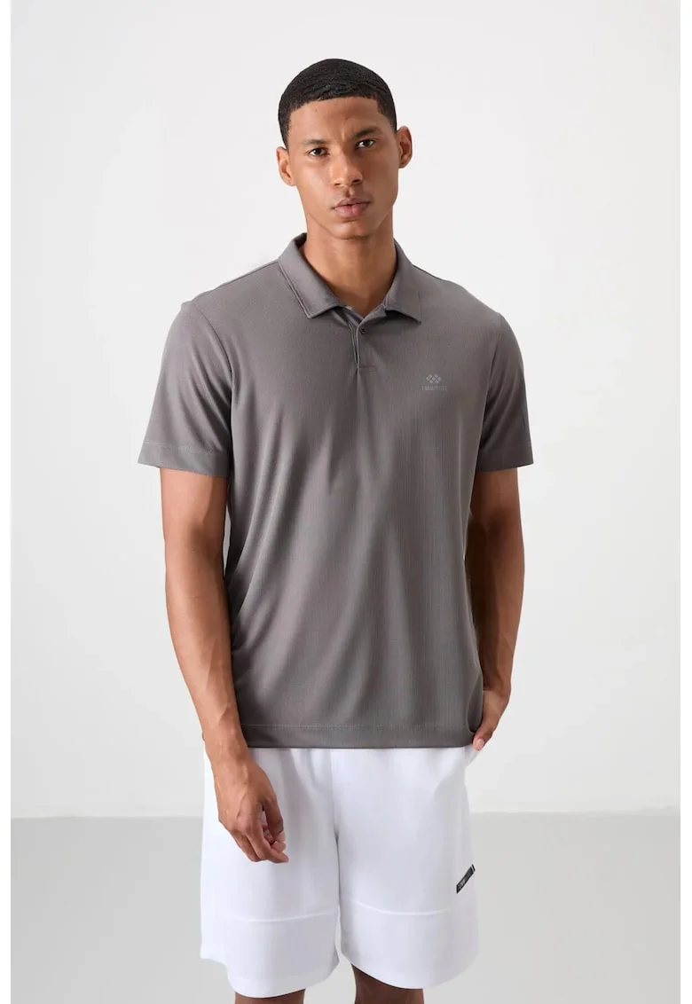 Tricou Polo  Gri Ardezie, Broderie Logo, 100% poliester