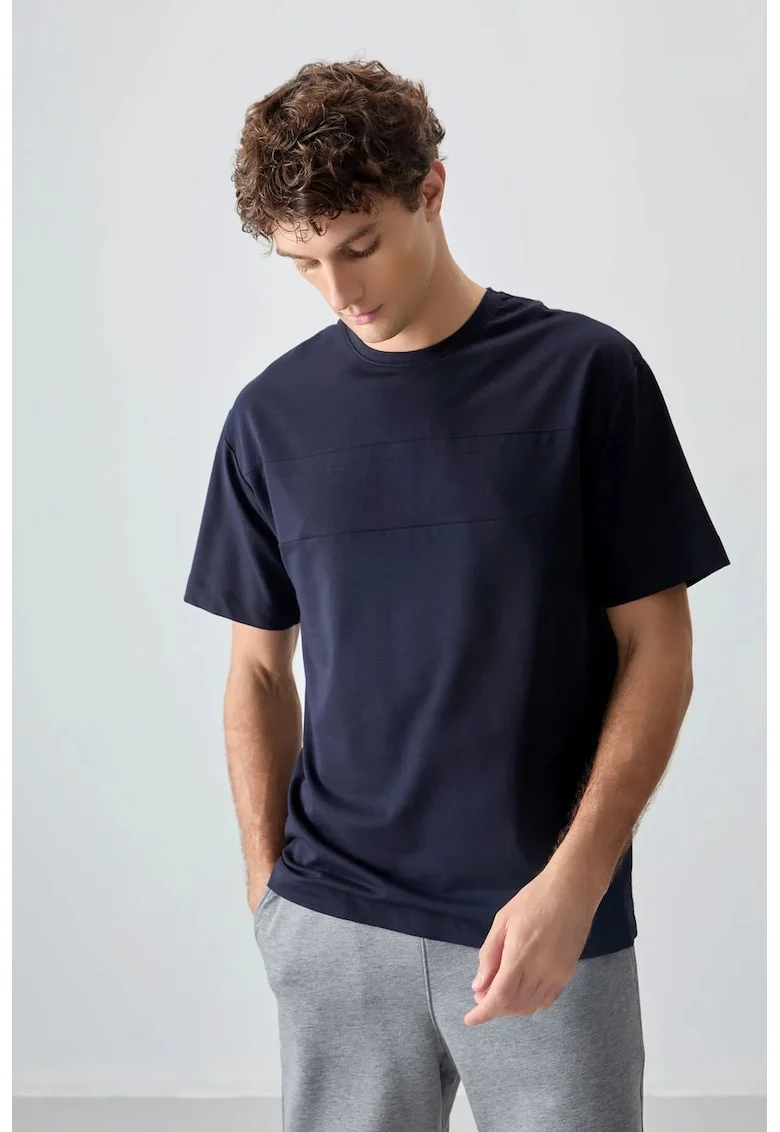 Tricou  supradimensionat, elastic, albastru marin, pentru barbati