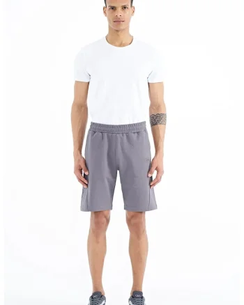 Pantaloni scurti, Barbati, Pantaloni scurti de trening TOMMY din amestec de bumbac pentru barbati, Gri ardezie,