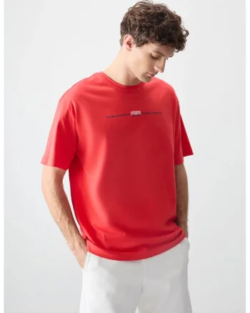 Tricou barbati,  supradimensionat, rosu, bumbac