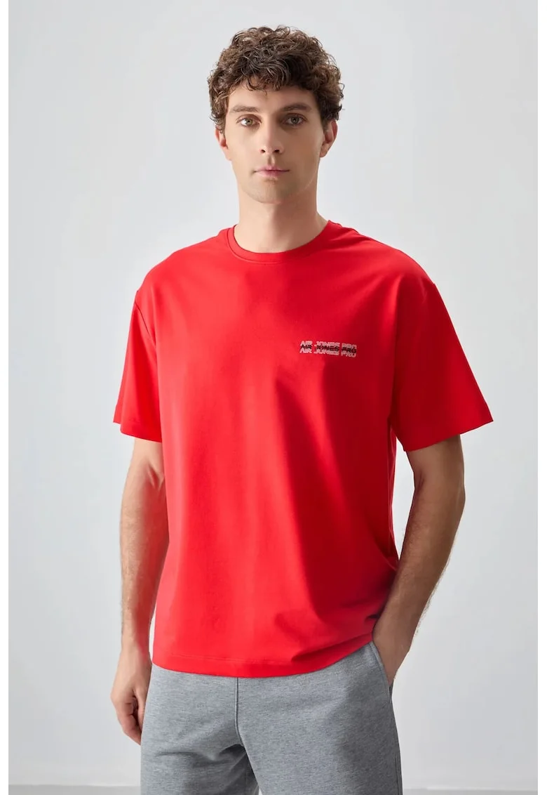 Tricou  oversized, rosu, bumbac, pentru barbati
