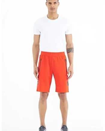 Pantaloni scurti, Barbati, Pantaloni scurti TOMMY din jerseu cu snur, Portocaliu