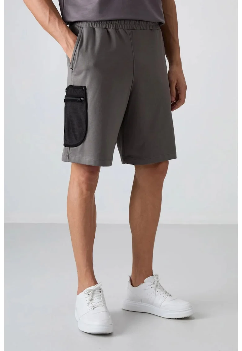 Pantaloni scurti, Barbati, Pantaloni scurti cargo TOMMY cu croiala pentru Gri carbune,