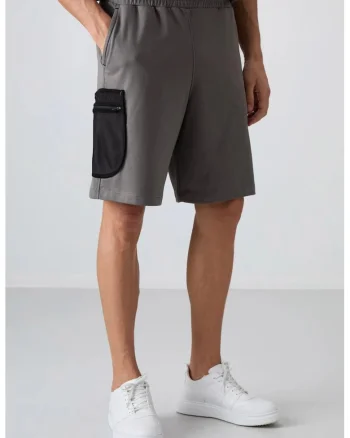Pantaloni scurti, Barbati, Pantaloni scurti cargo TOMMY cu croiala pentru Gri carbune,