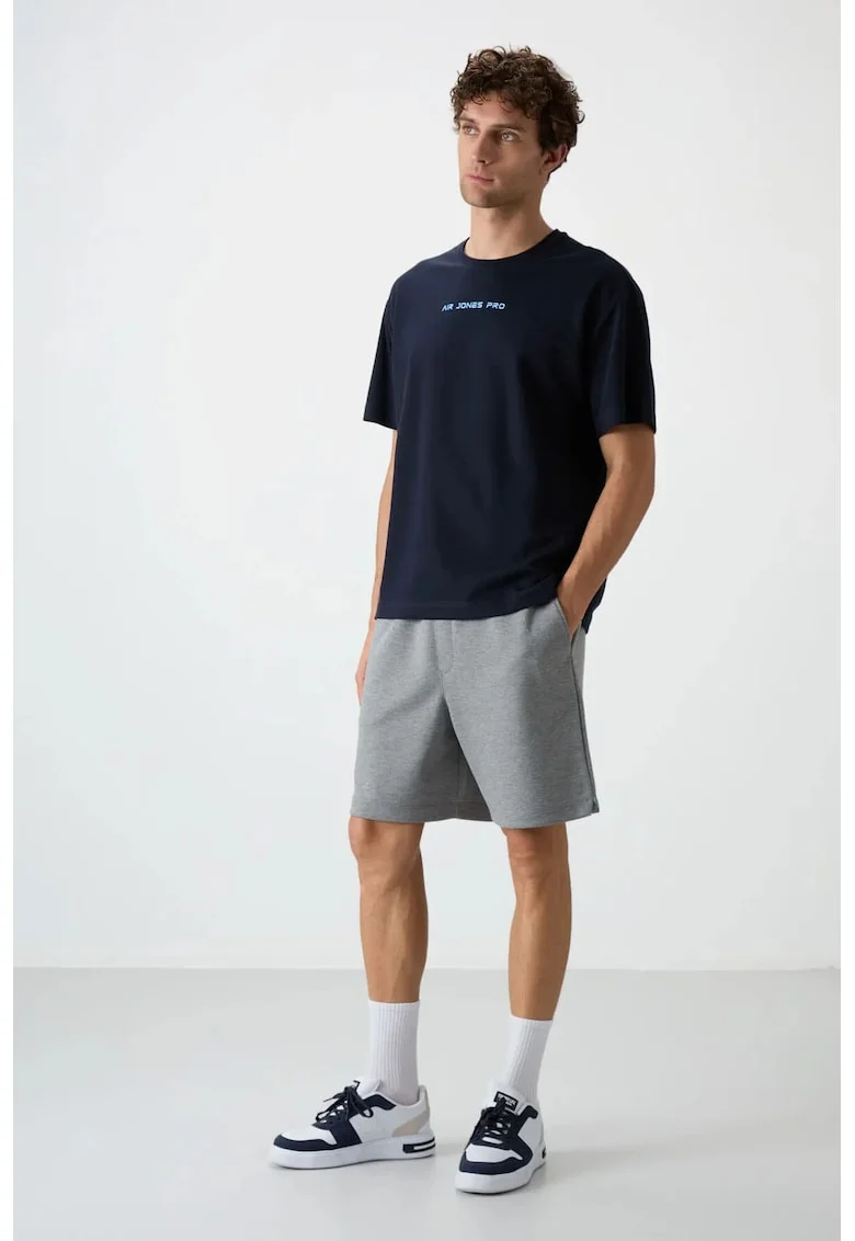 Pantaloni scurti, Barbati, Pantaloni scurti de trening TOMMY din bumbac-poliester pentru barbati, Gri,