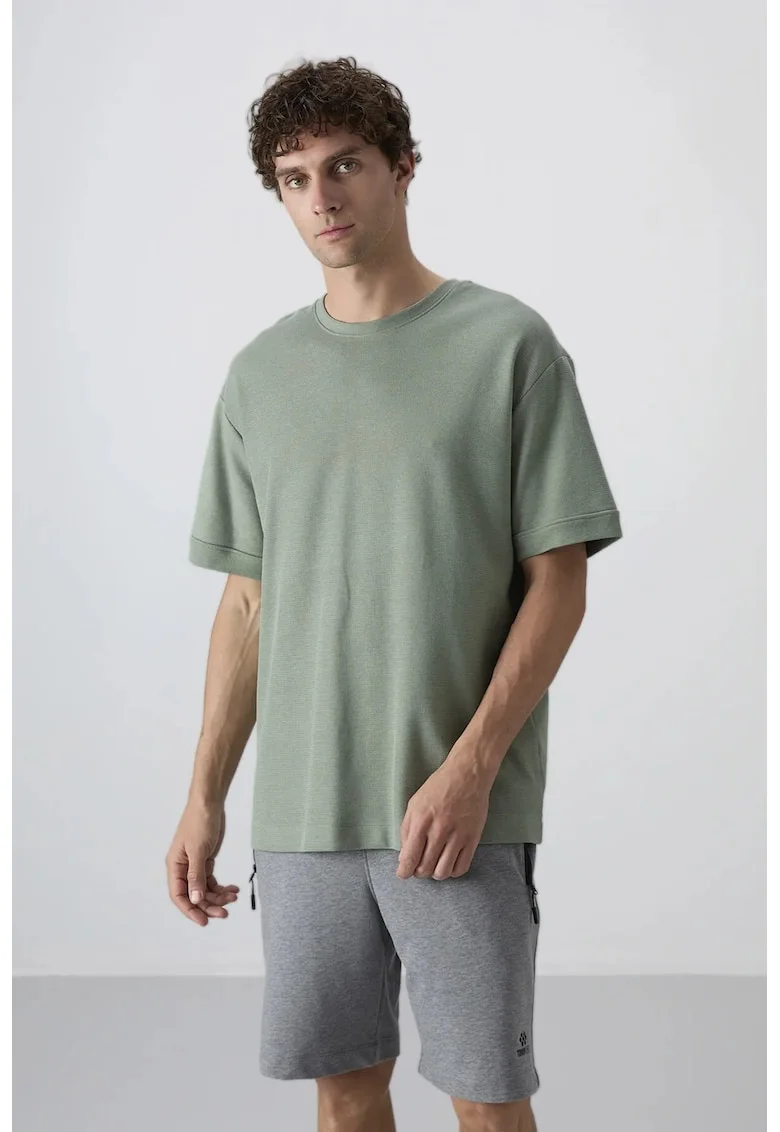 Tricou  barbati, croiala oversized, verde salvie, bumbac 93%