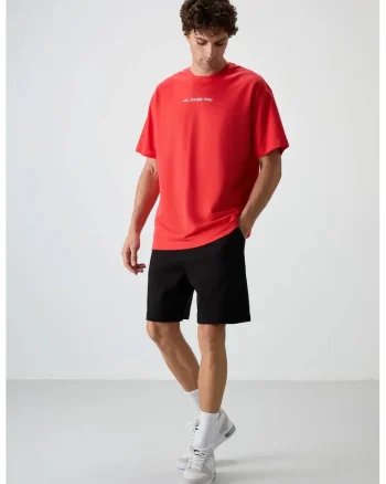 Pantaloni scurti, Barbati, Pantaloni scurti de trening din bumbac-poliester TOMMY pentru barbati, Negru,