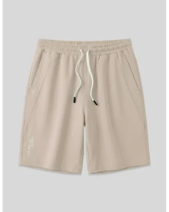 Pantaloni scurti, Barbati, Pantaloni scurti de trening din amestec de bumbac TOMMY pentru barbati, Bej Natural, INTL,