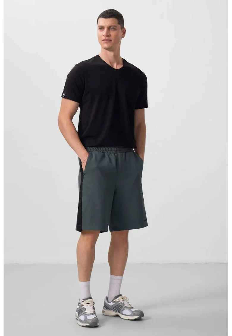 Pantaloni scurti, Barbati, TOMMY Pantaloni scurti supradimensionati din din amestec de bumbac, Gri carbune,