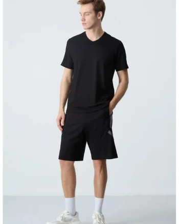 Pantaloni scurti, Barbati, Pantaloni scurti de trening din fleece TOMMY pentru barbati, Negru,