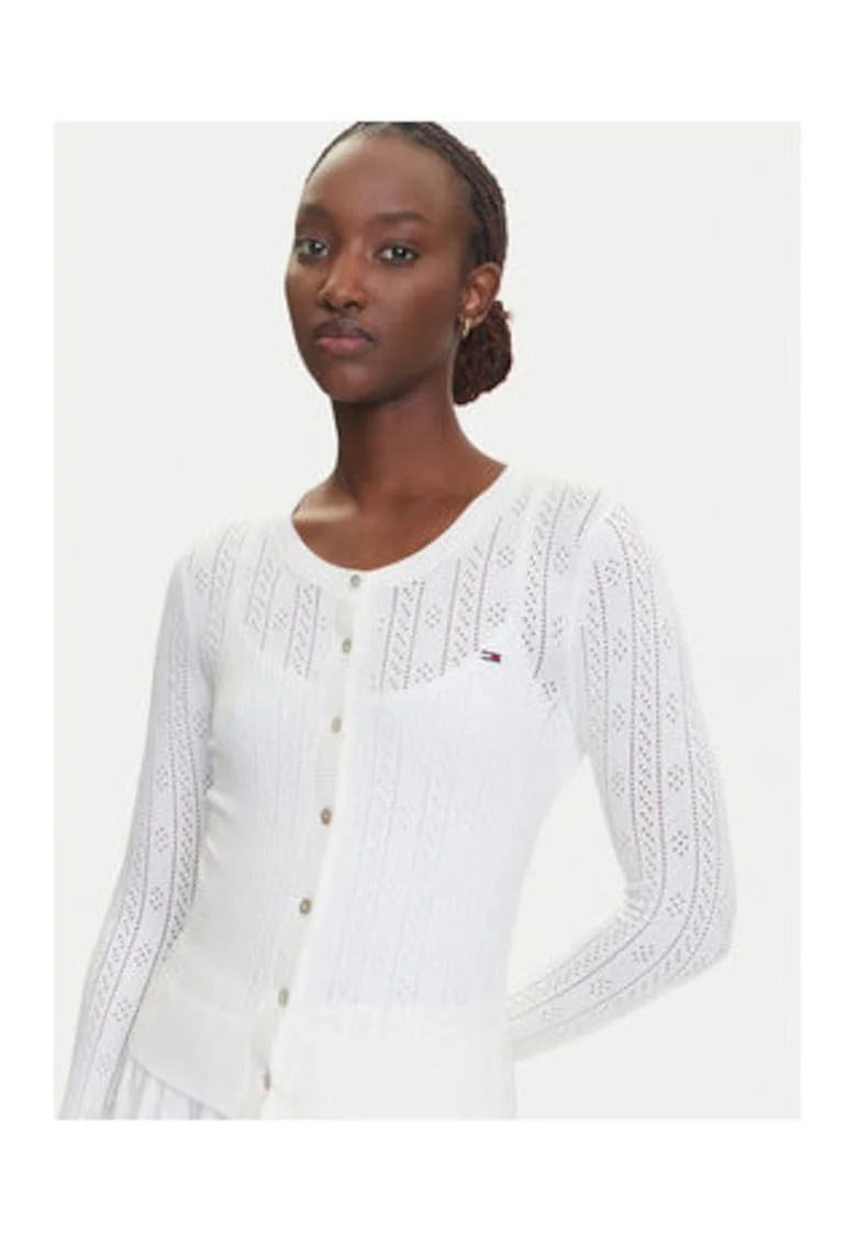 Cardigan dama,  Alb, viscoza,