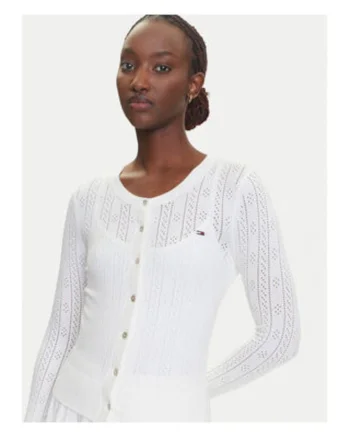 Cardigan dama,  Alb, viscoza,