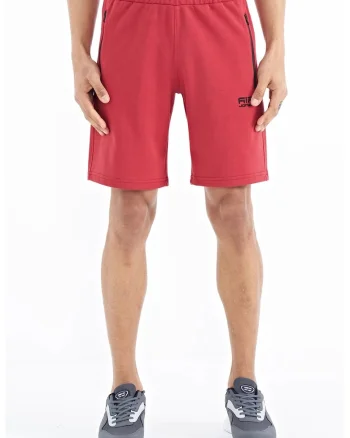 Pantaloni scurti, Barbati, Pantaloni scurti de trening din bumbac-poliester TOMMY pentru barbati, Rosu, Rosu