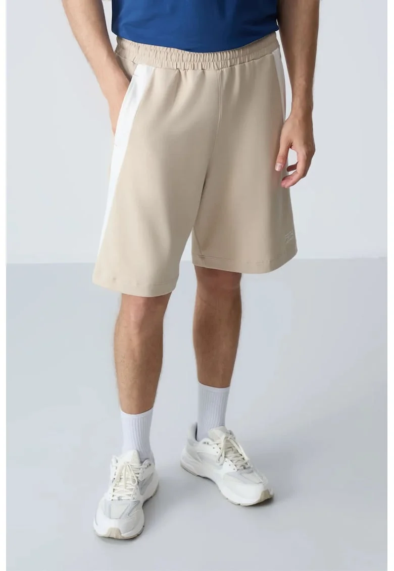 Pantaloni scurti, Barbati, Pantaloni scurti de trening din amestec de bumbac TOMMY pentru barbati, Gri deschis, Bej Natural