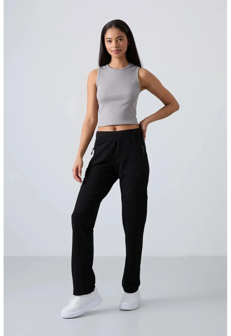 Pantaloni de trening,  fleece, negru, 77% bumbac