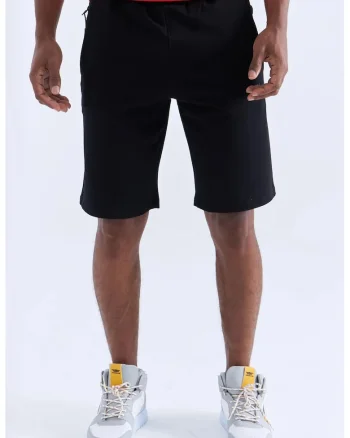 Pantaloni scurti, Barbati, Pantaloni scurti jerseu TOMMY barbati cu snur in talie, Negru,