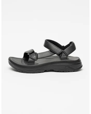 Sandale din material sintetic cu inchidere velcro, Negru