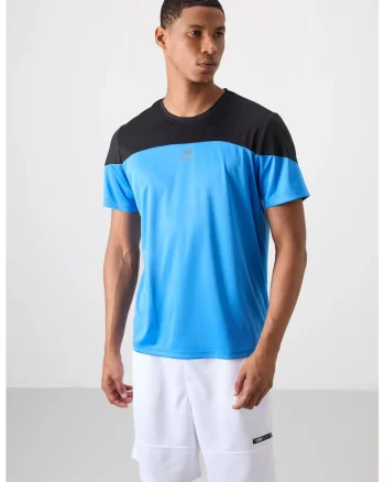Tricou barbatesc,  croiala regular, albastru, poliester