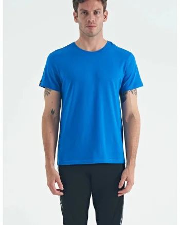 Tricou  pentru barbati, albastru cobalt, elastic, bumbac cu elastan