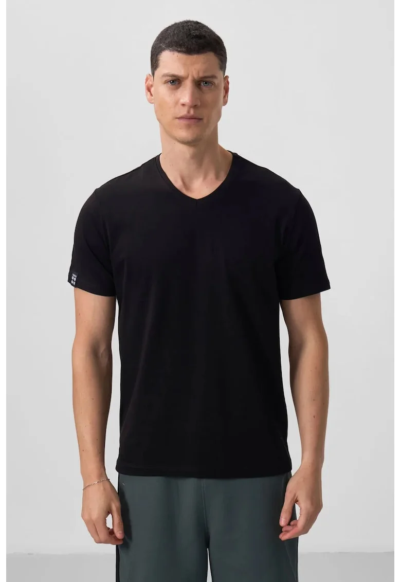 Tricou  barbati, elastic negru, bumbac si elastan
