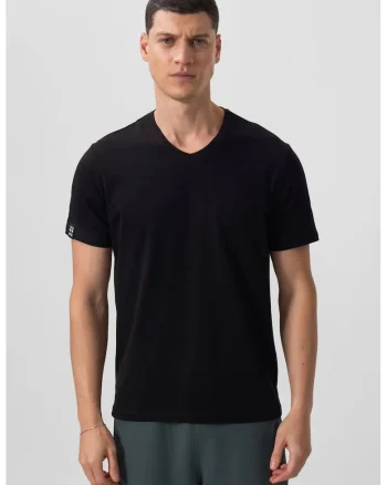 Tricou  barbati, elastic negru, bumbac si elastan